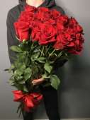 11 гигантских красных роз 100 см